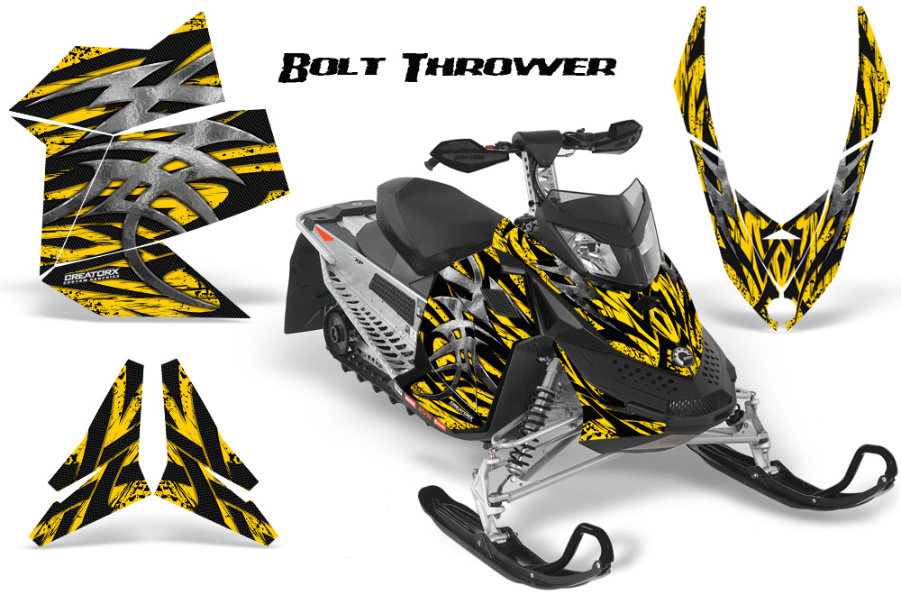 Skidoo REV XP Graphics Kit Bolt Thrower Yellow BB